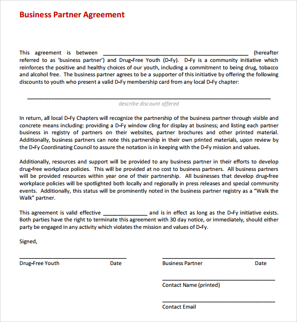 business partner agreement