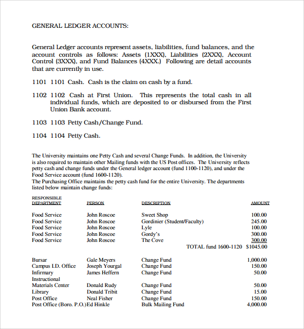 bank account ledger template