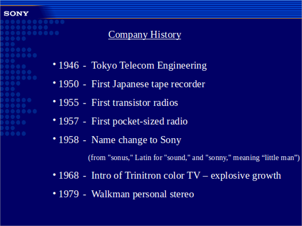FREE 7+ Sample Company History Templates in PDF | MS Word | PPT