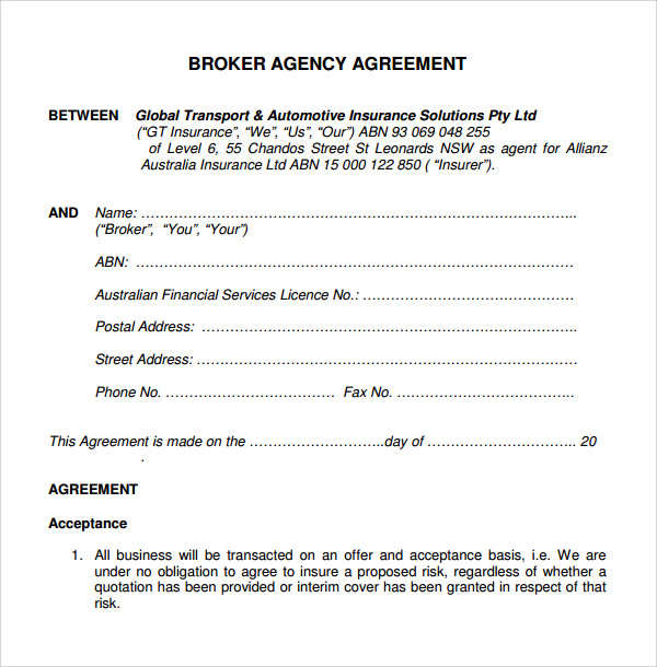 Commission Agreement Template - 22 Free Word, PDF