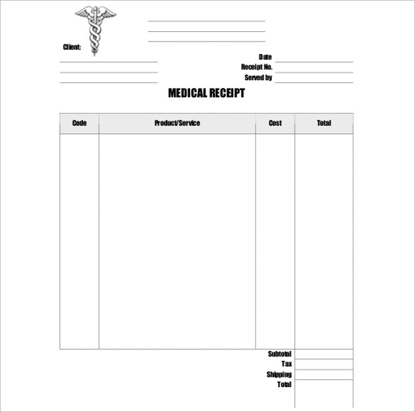 doctor medical receipt template