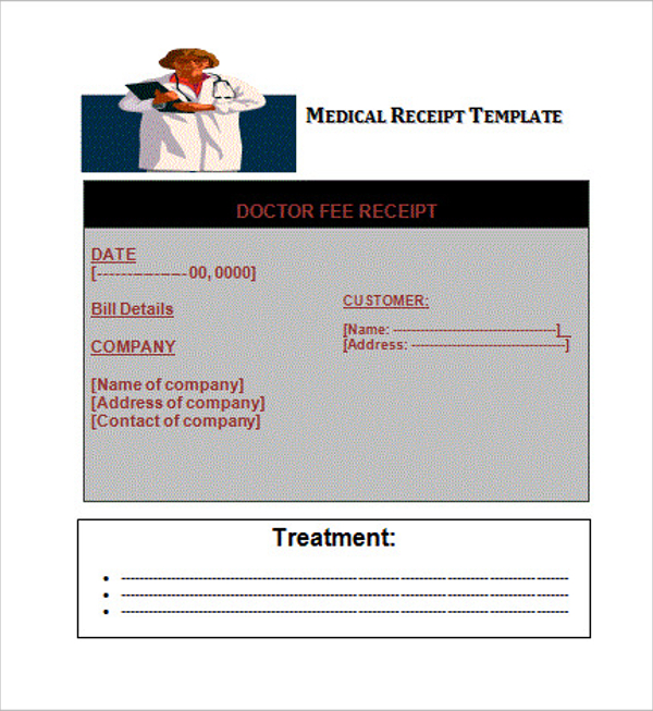 doctor fee receipt template