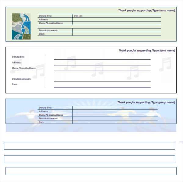 FREE 9 Sample Fundraiser Receipt Templates In PDF MS Word