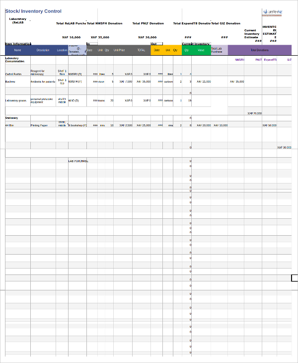 inventory stock control spreadsheet template