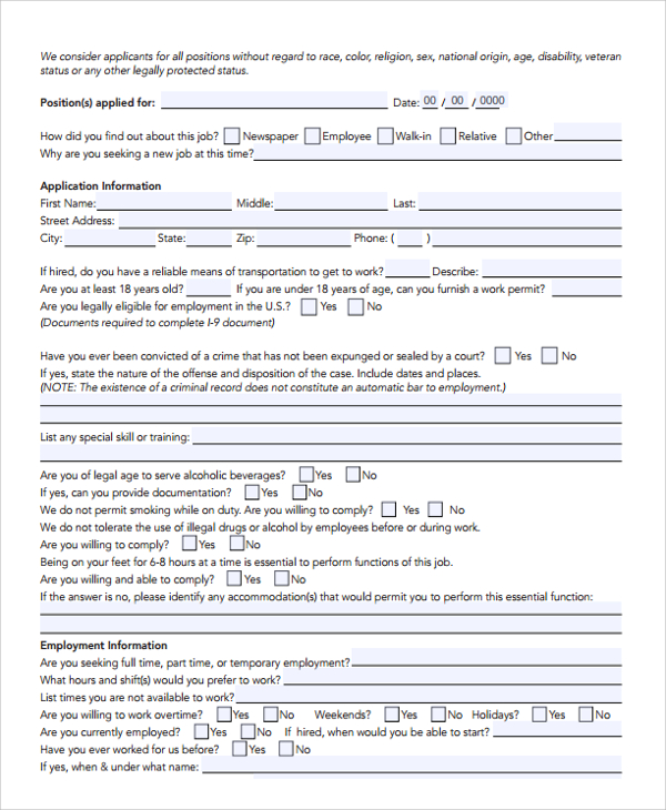 FREE 9 Sample Work History Templates In PDF MS Word