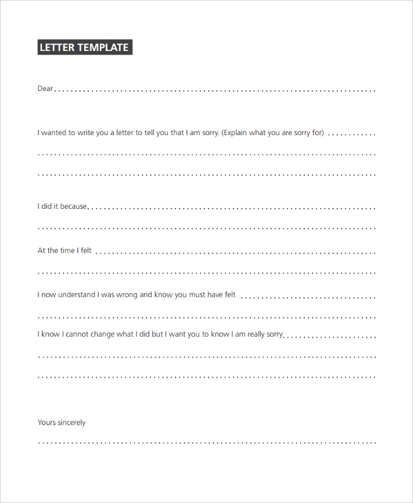 how invitation to write letter Work  Apology 11   Letters Sample Templates