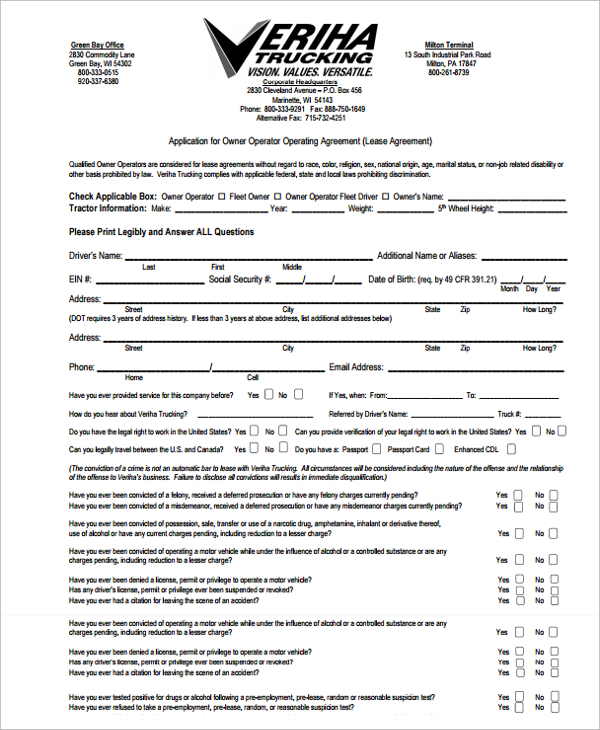 15+ Owner Operator Lease Agreements Word, PDF Sample Templates