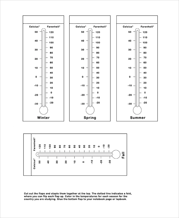 printable paper thermometer template