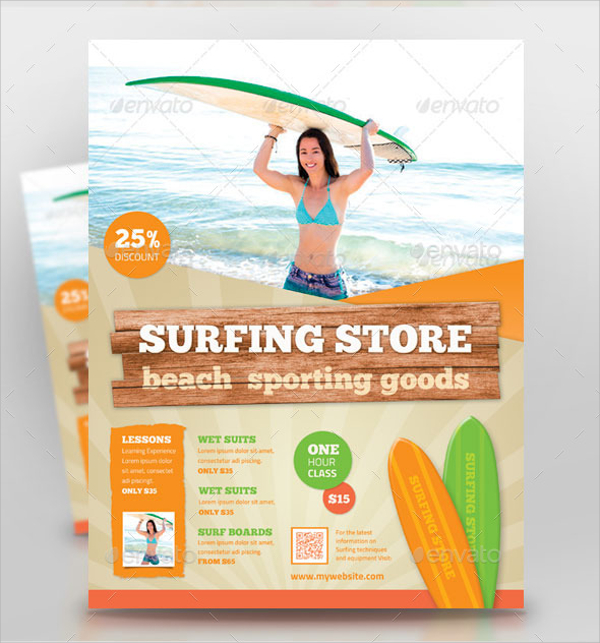 sports surfing flyer template
