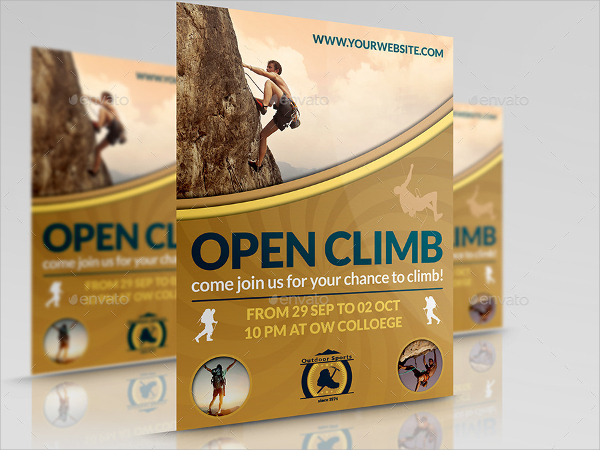 climbing sport flyer template
