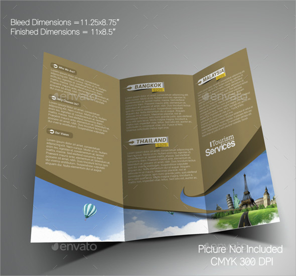 tourism service trifold brochure template