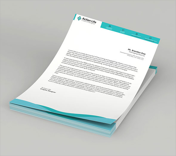 letterhead psd design template