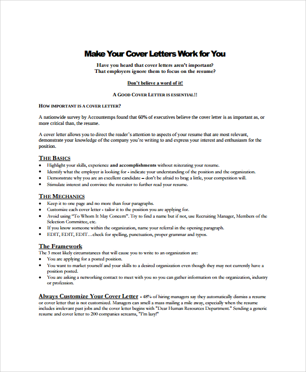 how important is a cover letter with your resume