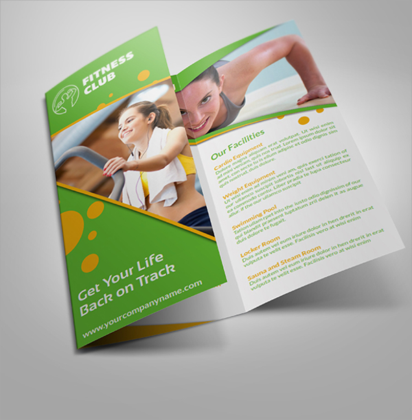 fitness gym brochure tri fold template