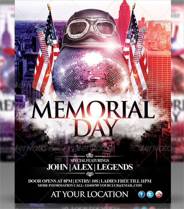 memorial day party flyer