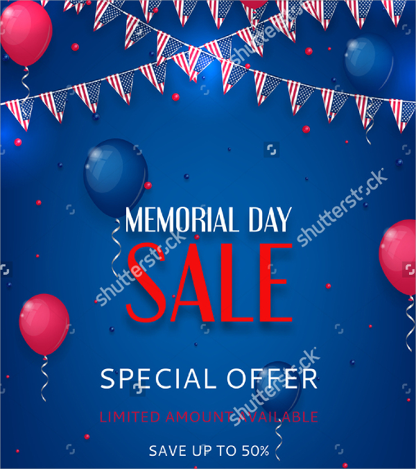 memorial day sale flyer template