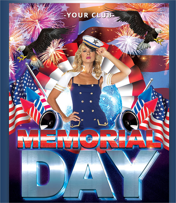 memorial day patriotic flyer template