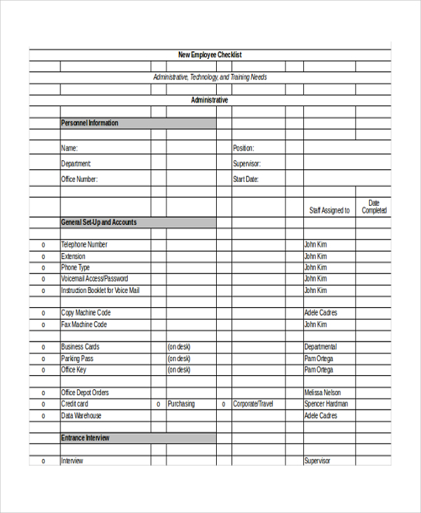 free-20-sample-new-employee-checklists-in-pdf-ms-word-excel