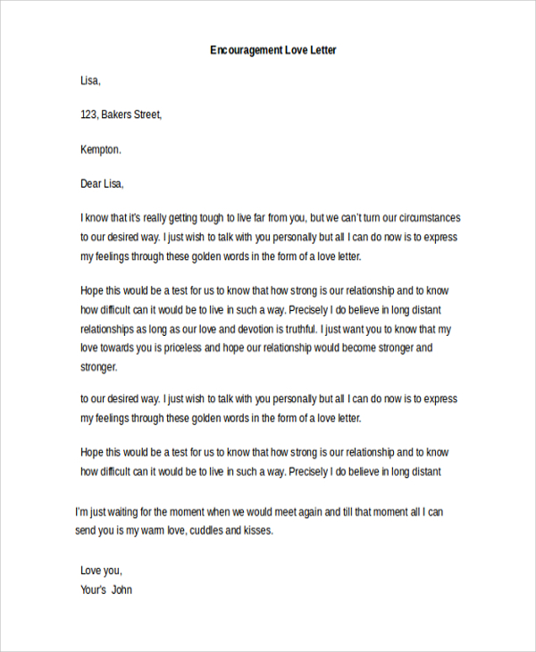 Sample Encouragement Letter Template - 7+ Free Documents 