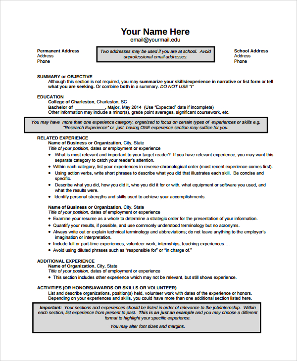 8 Copy Editor Resume Templates Sample Templates