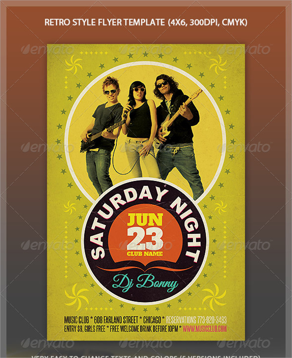 cool retro style flyer template