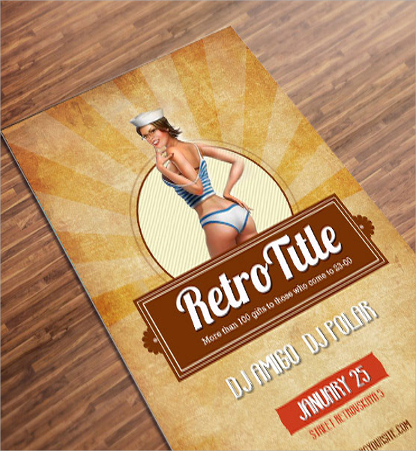 retro style concert flyer template