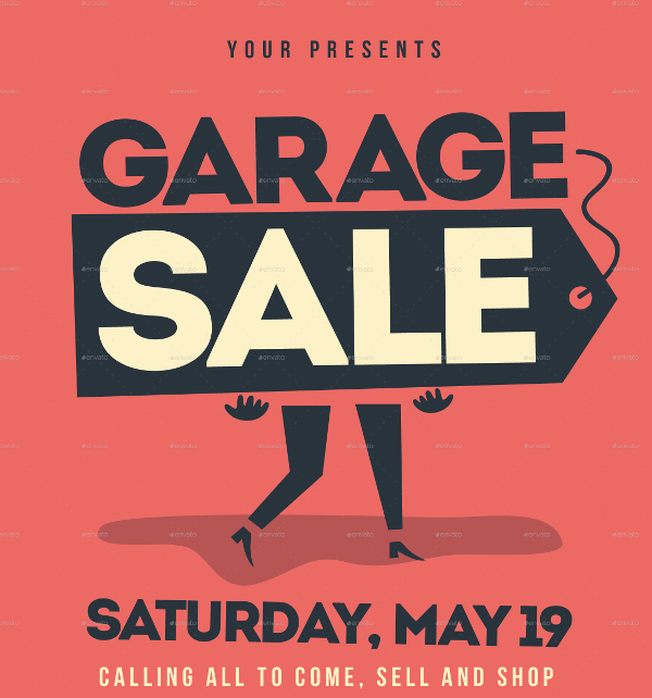 retro yard sale flyer template 