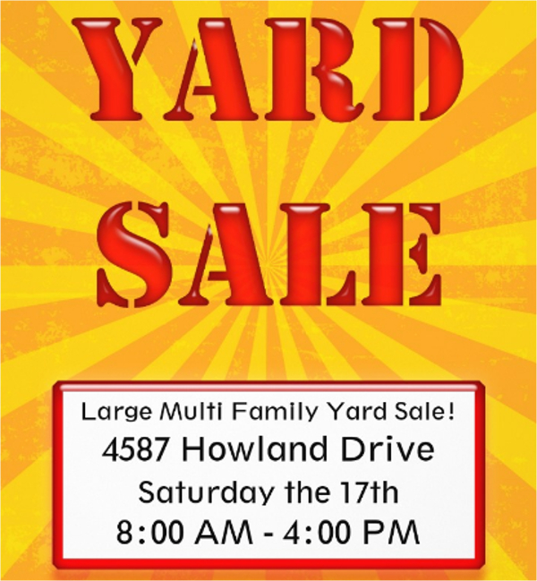 Yard Sale Flyer Template Word