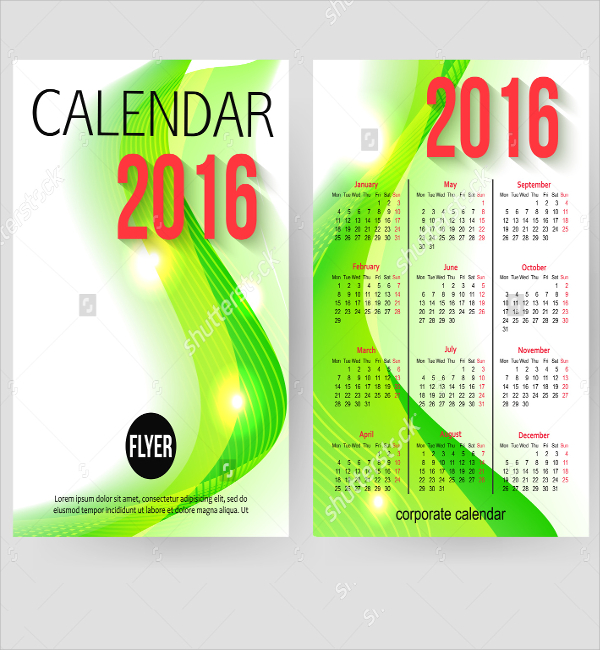 simple calendar flyer template