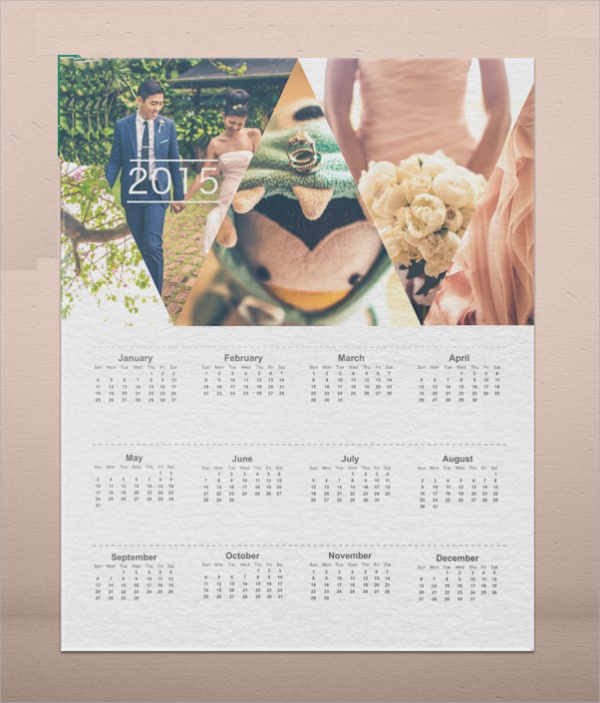 geometric calendar flyer template