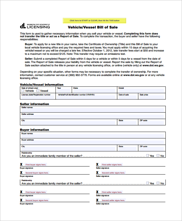 free motorcycle bill of sale template