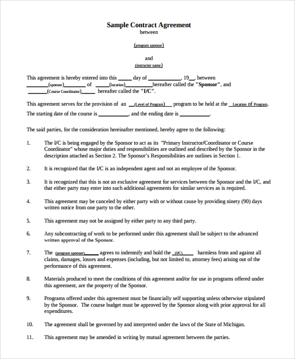 two party agreement contract template1