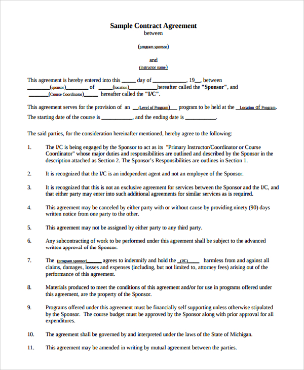 Free 9 Sample Two Party Contract Templates In Pdf Ms Word 