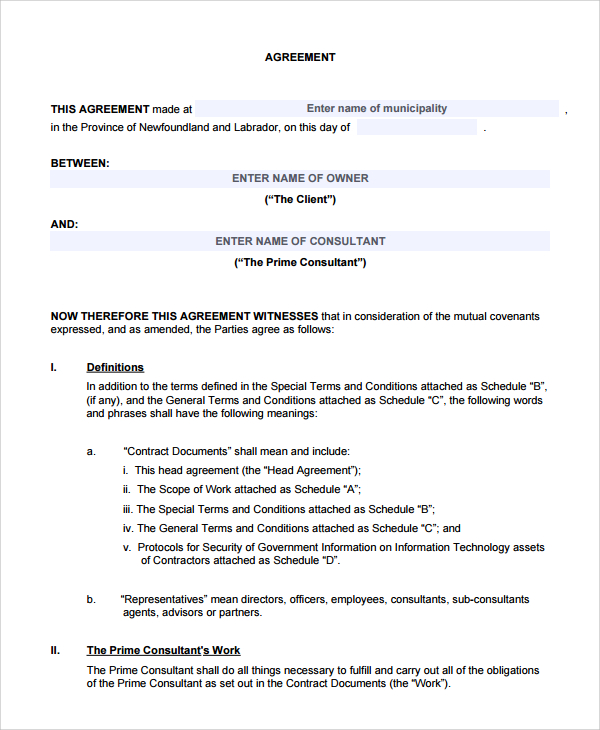 agreement template between two parties