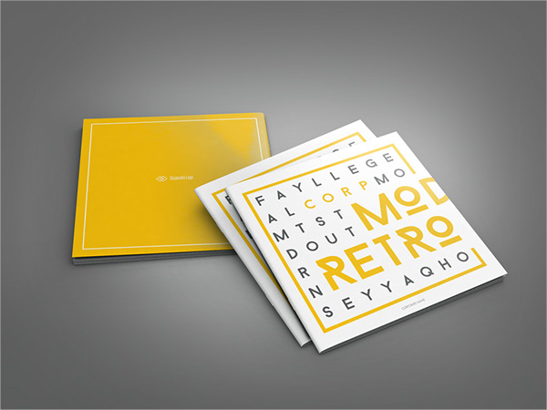 retro style square brochure indesign