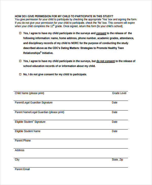 student survey consent form