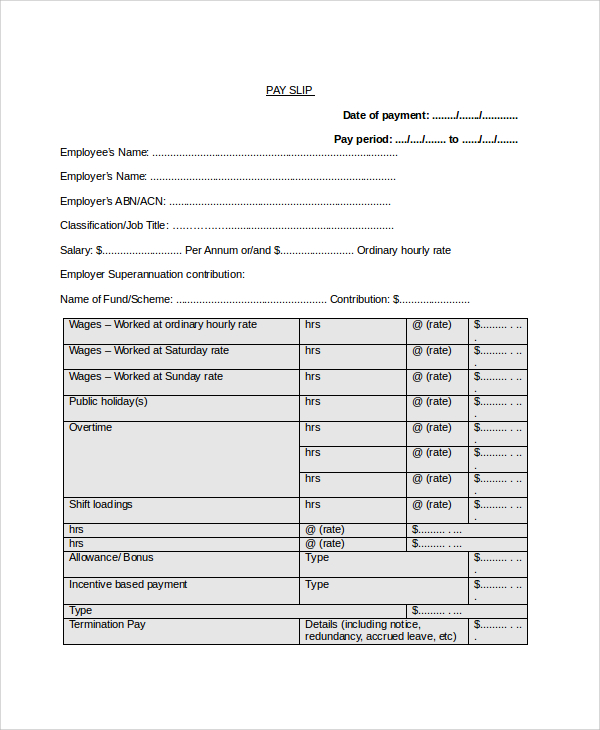 Free 15 Payslip Samples And Templates In Pdf Word 