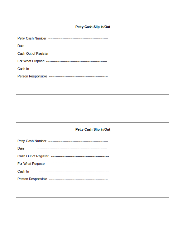 8  Cash Slip Templates  Sample Templates