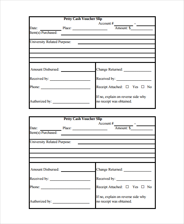 8+ Cash Slip Templates | Sample Templates