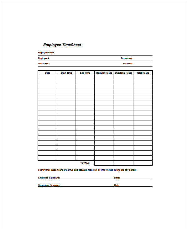 FREE 17+ Sample Employee Sign in Sheet Templates in MS Word | Excel | PDF