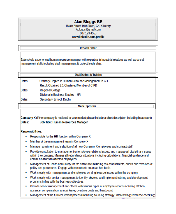 sample recruiting manager resume template