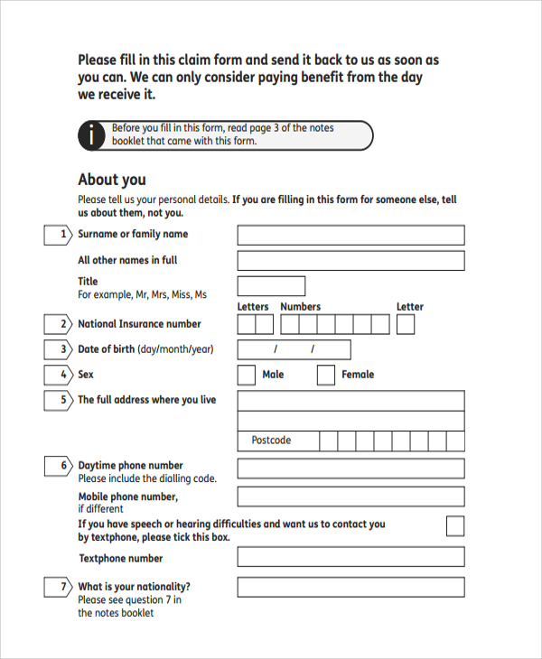 for job offline form application 6 Sample Free Form    Documents Allowance Attendance