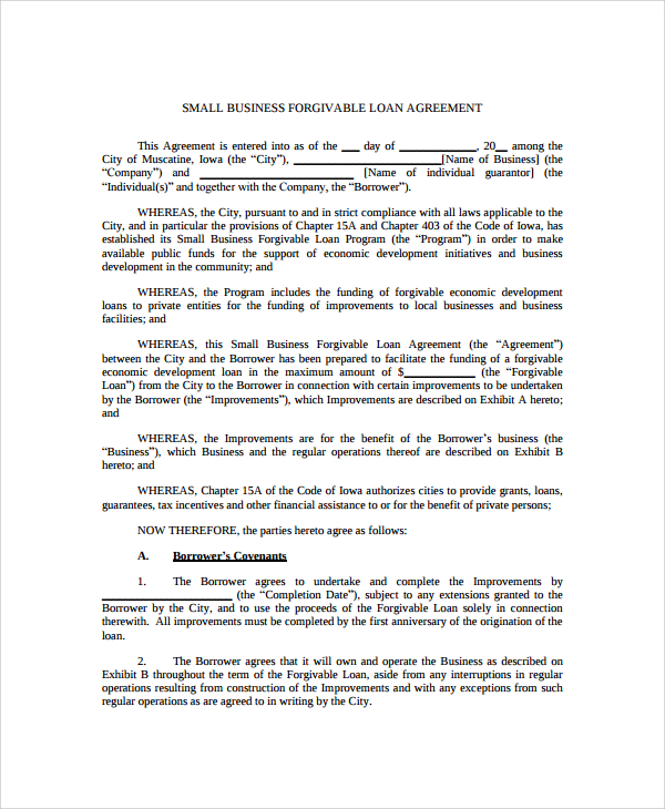 Small Business Agreement Template