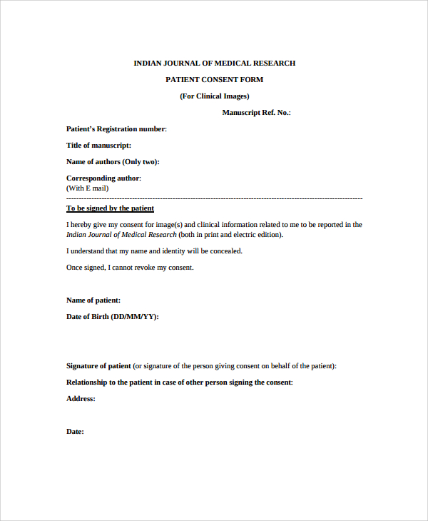 patient research consent form