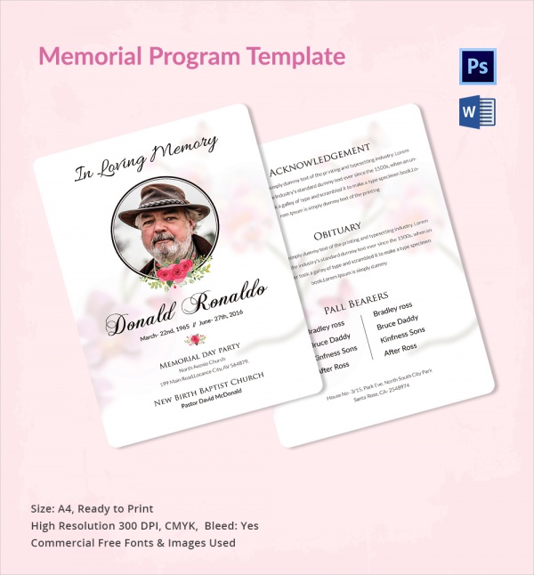 memorial template
