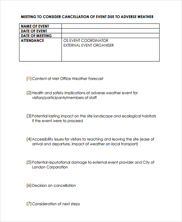 9 Cancellation Policy Templates PDF