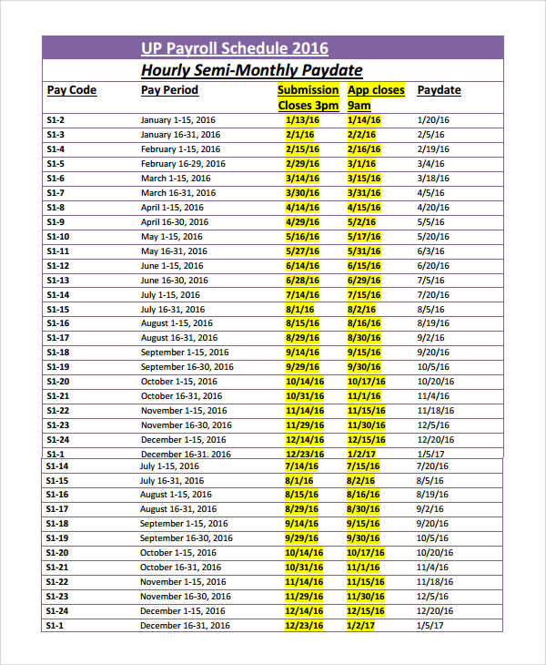 weekly hourly schedule template