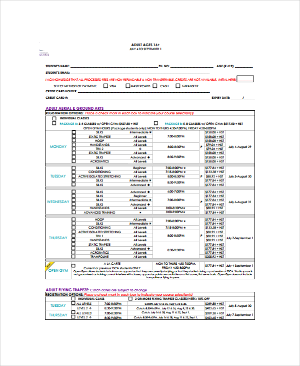 FREE 11 Sample School Schedule Templates In PDF MS Word