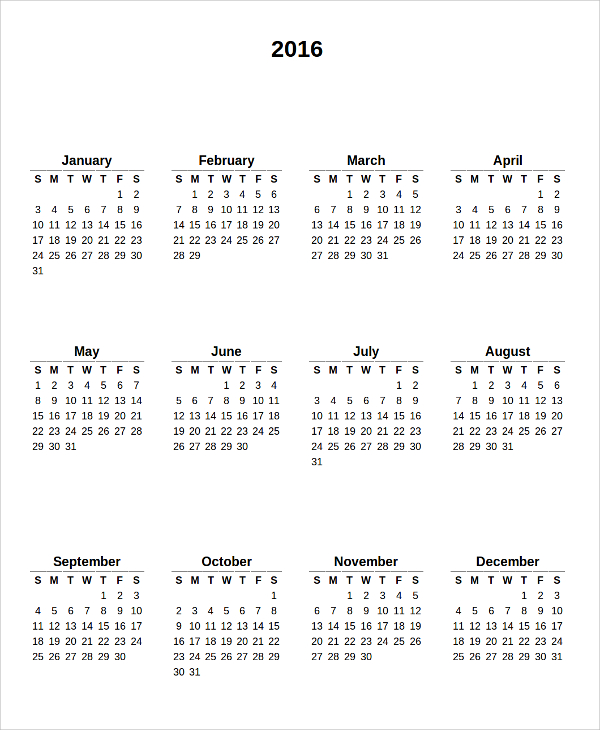 FREE 24 Sample Calendar Templates In MS Word PDF Excel