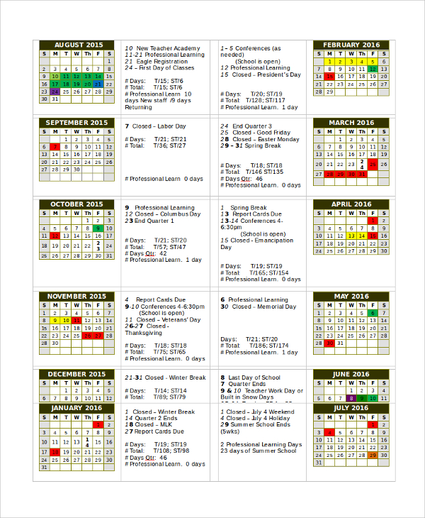 FREE 24+ Sample Calendar Templates in MS Word PDF Excel